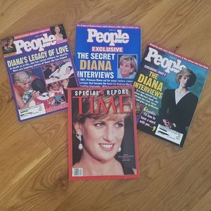 Set of 4 Princess Diana Time and People magazines 1997 and 1998